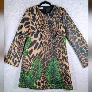 579-Tenax Animal Print‎ Long Sleeve Dress